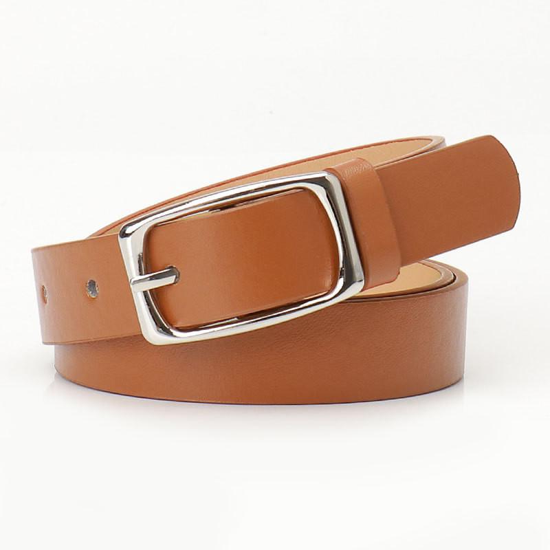 Fashionable Womens Leather Waist Belt With Metal Pin Closure For Chic Office Looks
