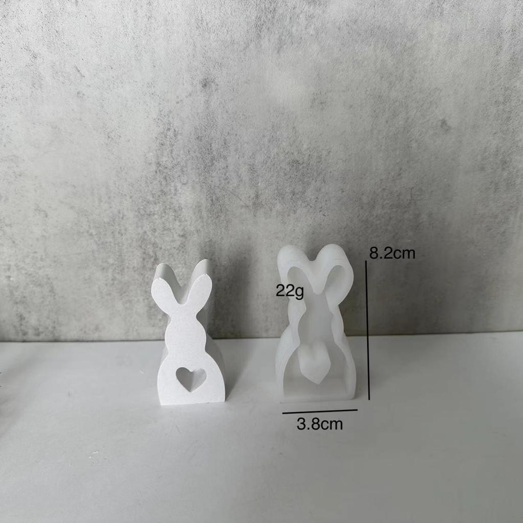 1PC Cute Rabbit Candle Silicone Mold Gypsum Car Mounted Incense Expanding Gypsum Decoration Mold Easter Aromatherapy Candle Mold