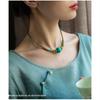 Hand-Woven Amber Turquoise Dzi Bead Sweater Chain for Men and Women