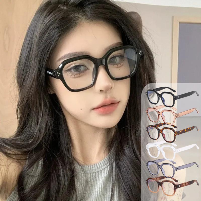 Fashion Retro Anti Blue Light Eyeglasses Frames Round Face Concave Shaped Eyeglass Fake Eye Glasses Frame