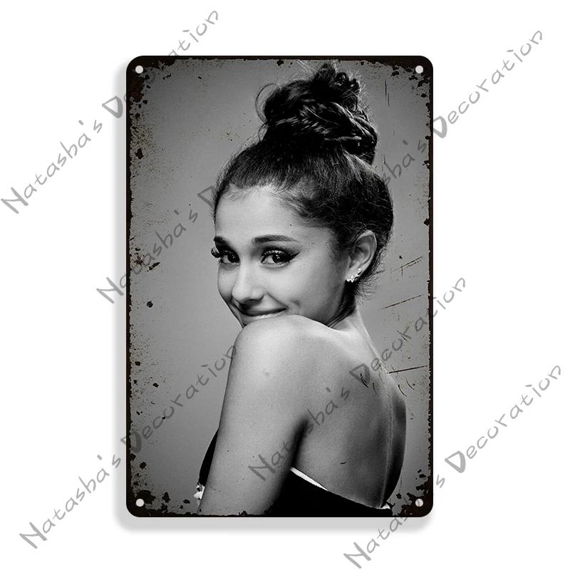 Ariana Grande Metal Signs Music Vintage Poster Rusty Retro Poster Home Man Cave Garage Club Industrial Decoration Metal Plate
