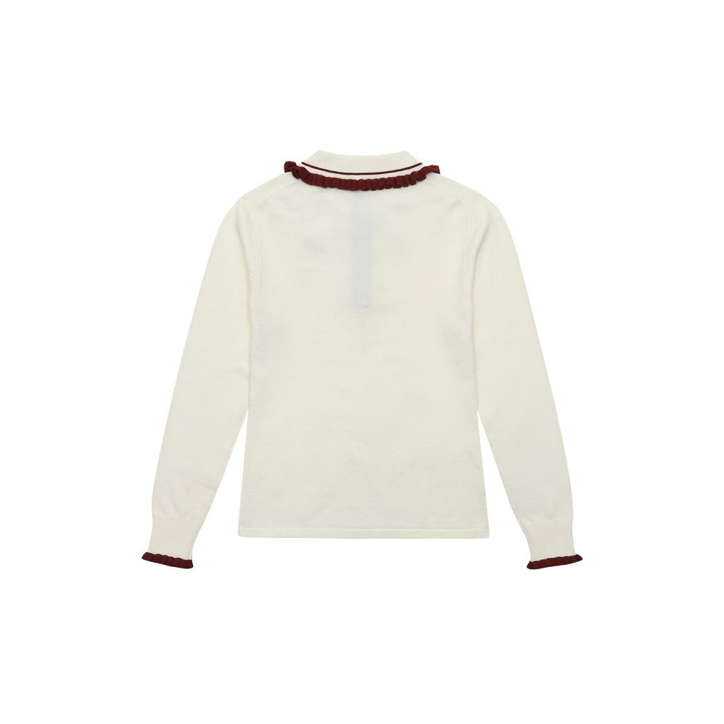 BALBI Contrast Frill Collar Knit Sweater