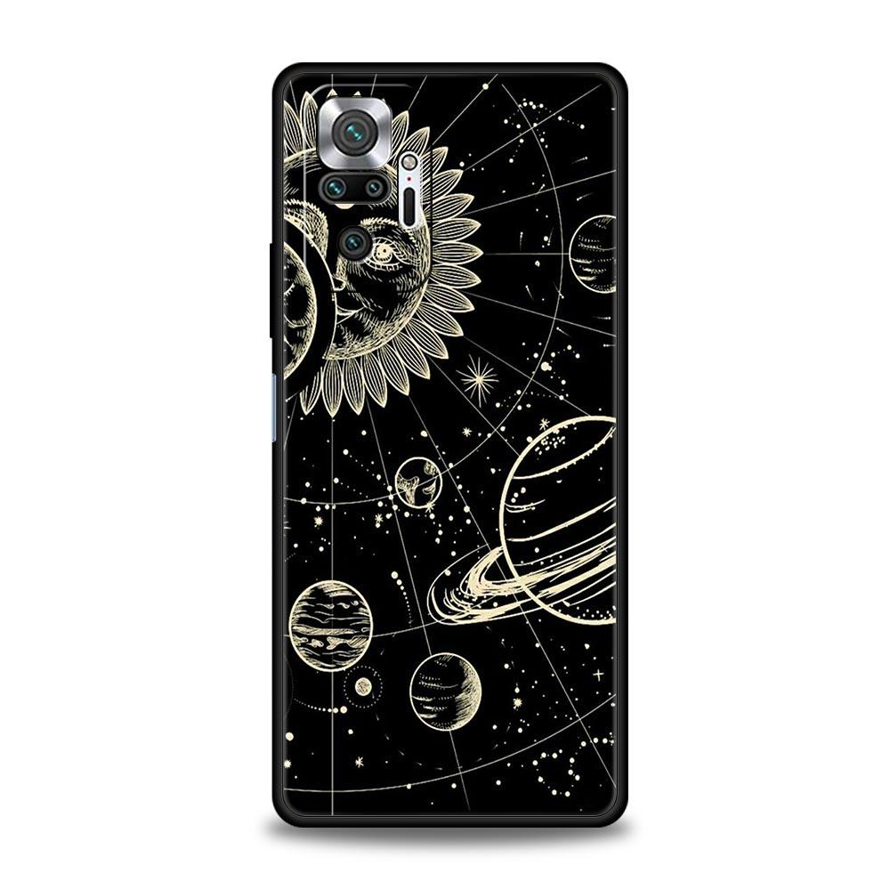 Suns Moons Clouds Astrological Phone Case For Xiaomi Redmi Note 14 13 5G 10 11 12 Pro Plus 4G 14C 13C 12C 10C Black Cover