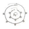 Jewelry Set Alloy Butterfly Pendant Necklace Diamond Bracelet Ring Female