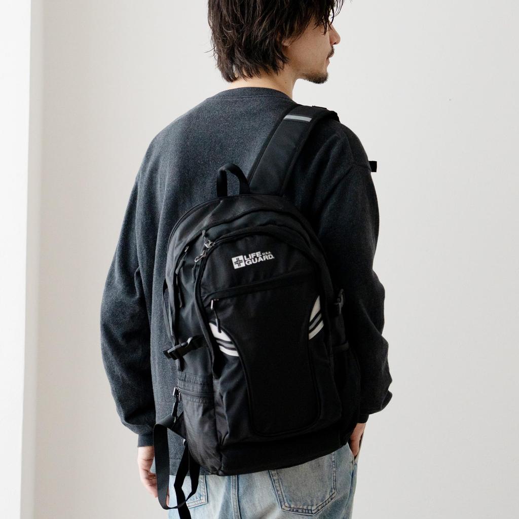 [LIFEGUARD] Backpack, Rucksack, Large Size, Large Capacity, Casual, Reflective, Safety, Reflective Panel, Disaster Prevention, Lifesaver, Hiking,