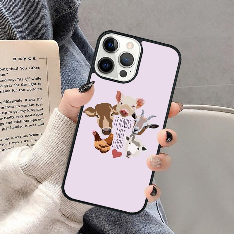 Vegetarian Quotes VEGAN FOOD ANIMAL LOVE VEGGIE Phone Case for iPhone 17 Air 16 16e 15 Plus for Apple 13 11 12 14 Pro Max