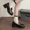 Fashion With Medium Heels Block Heel Ladies Pumps Chunky Round Toe Women's Shoes Loafers Vacation Wholesale Shoe Fashion Elegant Dress