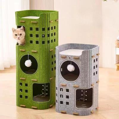 Cat Bed Cave Indoor Outdoor Cats Kitten Kitty Cat House for Pet Sleeping Resting Playing Nest Tunnel Hideaway Anti Scratch Hut