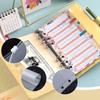 A6 Macaron PU Leather Zipper Budget Notebook with Detachable Loose-Leaf Pages
