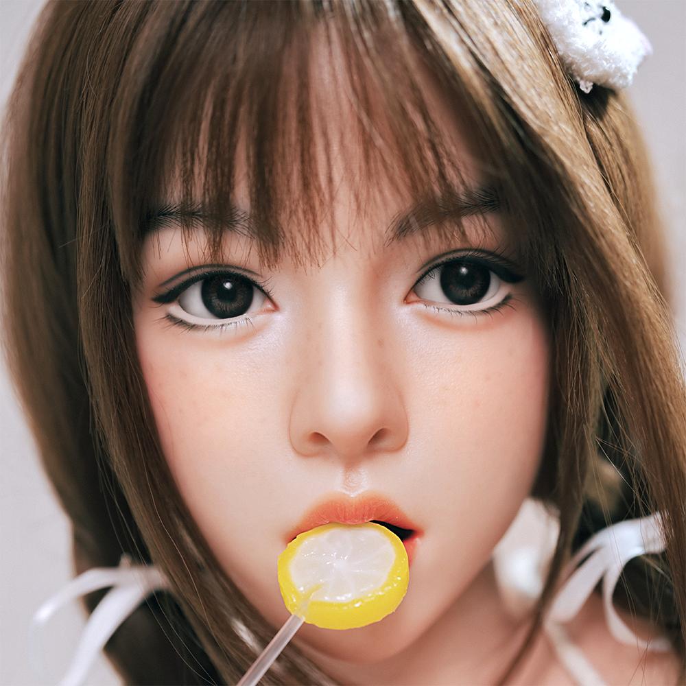 Head with Realistic Oral Function 100% Silicone Compatible with 130-180cm Sex Dolls M16 Thread Interface Wig & Implant Hair Options 3kg
