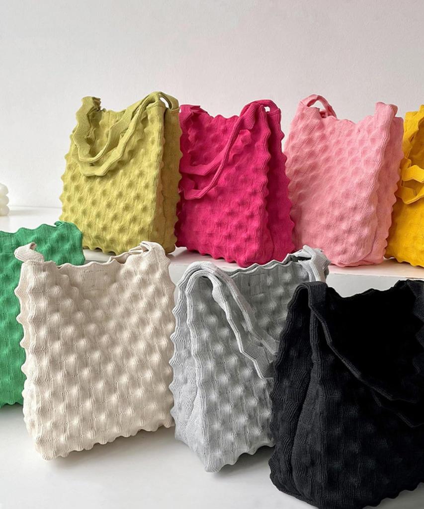 mini tote mini large openwork all vivid bag Net-knitted bag, bag, mini, spring, summer, fall, knit, net-knitted, Korean-like, ladies' bag,