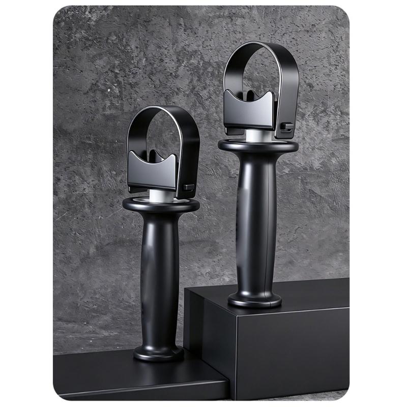 ABS Replacement Side Handle with Textured Black Grip and Guard Collar for Installation, Repair Service, Single Handle