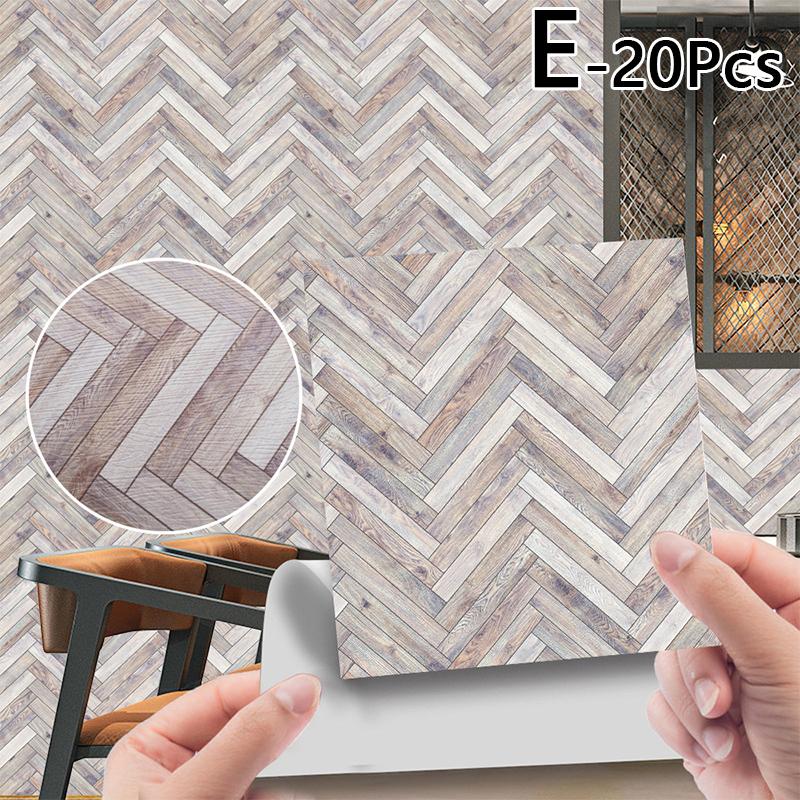 20db 10*10cm fali matrica tapéta PVC öntapadós fa erezetű kerámia csempe Lakásdekoráció