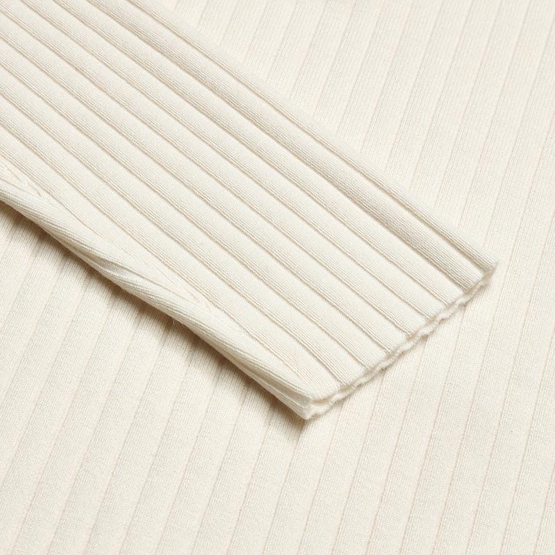 Fila Fashionable Minimalist Design Casual Warm Fitted Knit Sweater Women Sweater White F11W542401FIV