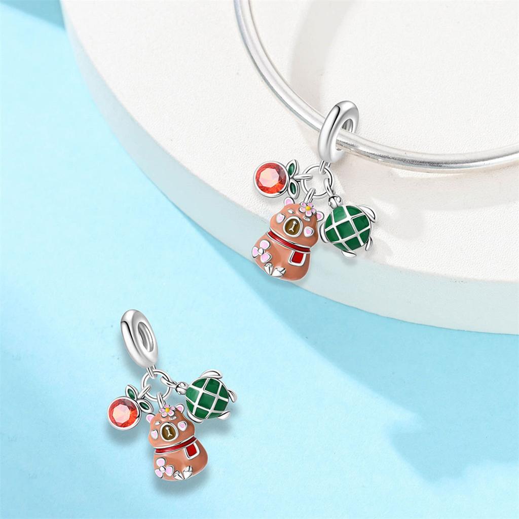 S925 Silver Butterfly Cat Bear Charm Safety Chain Bracelet Elegant Jewelry Gift for Women