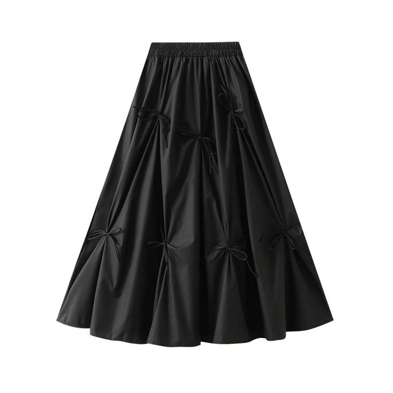 

Summer High Waisted A- Line Umbrella Skirt Summer High Waist Slimming A Word Umbrella Skirt Black One size