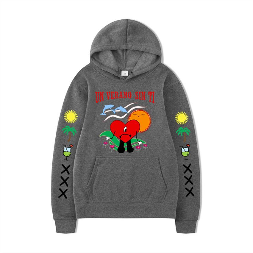 Un Verano Sin Ti Hoodie Bad Bunny Hooded Print Sweater Men And Women