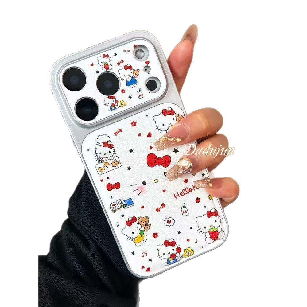 Adorable Cartoon KT Cat Phone Case for Apple 17, with Heart Design, Large Window, Fits 16 Pro Max and 15/14 Models