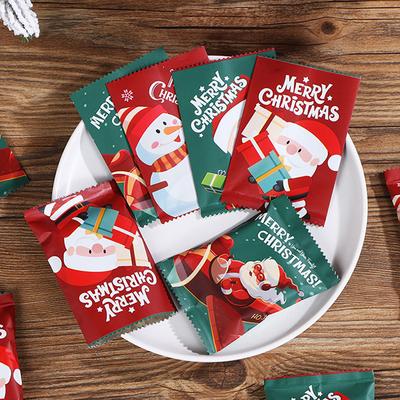100Pcs Christmas  Seal Bags Biscuit Packaging Xmas  Year Party Supplies