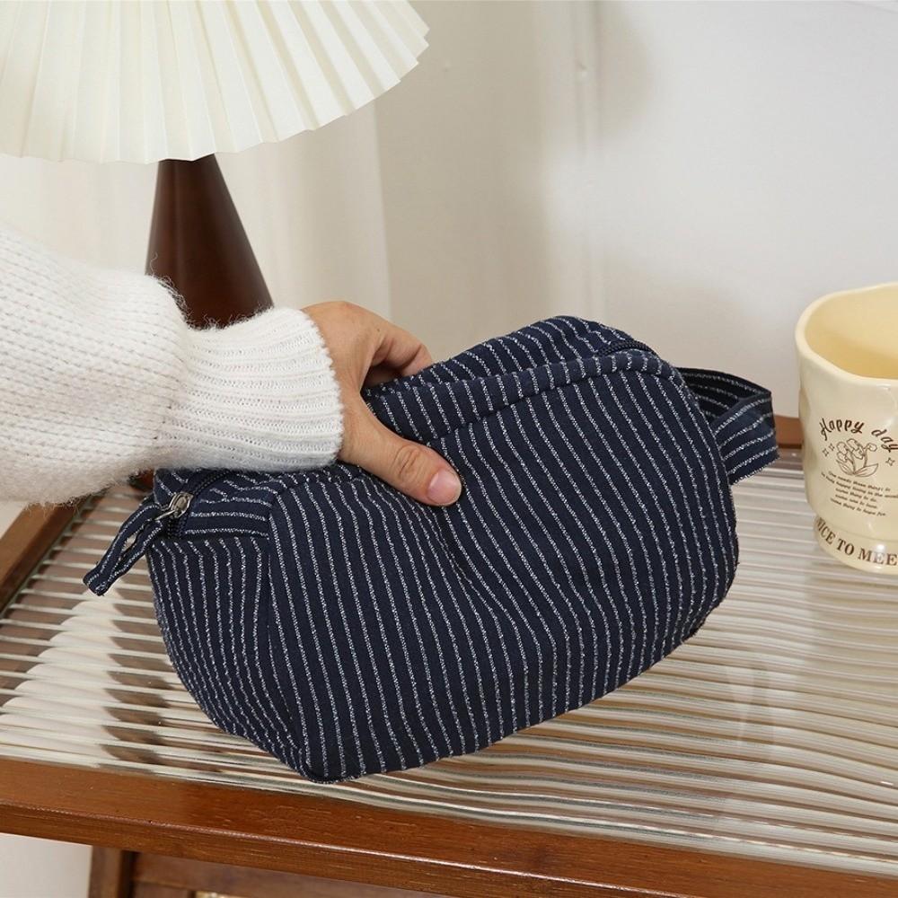 Lightweight Striped Cosmetic Bag Portable Makeup Bag New Storage Bag Daily Use