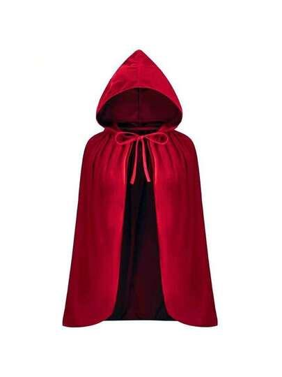 

European and American animation peripheral costumes cosplay costumes Little Red Riding Hood hooded cape red cape lace edge shoulder to skirt 60cm бордовий