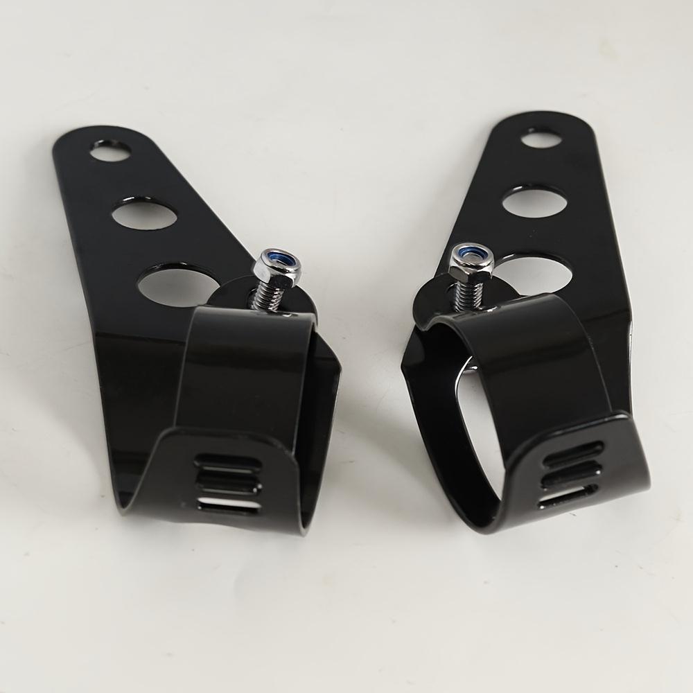 Adjustable Black Motorcycle Headlight Mount Bracket - Durable Aluminum Alloy, Fit for Chopper & Cafe Racer Fork Ear Designs, Motorcycle Accessories