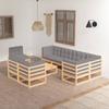 Day and Night - Day and Night Garden Furniture Set 9 Pieces and Cushions Solid Pine Wood
