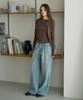 DEHEVE Drape Scarf Long Sleeve [Brown]