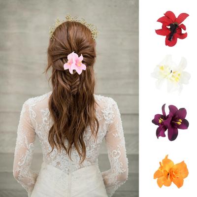 Haarspange, Urlaub am Meer, Orchidee, elegante und charmante Blumenspange, vielseitiges DIY-Accessoire für Mädchen