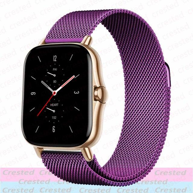20mm/22mm Magnetic Band For Amazfit GTS/4/2/2e/3/GTS2 Mini/GTR 47mm/GTR2/3/Pro/4 Stratos Metal Watch Bracelet Amazfit Bip Strap