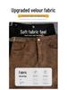 Coffee Suede A-Line High Waist Thickened Short Skirt - Plus Size Women's Hip-Hugging Slim Fit for Spring and Autumn