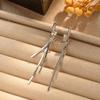 2024 New Silver Knotted Long Tassel Earrings: Elegant High-End Style for Women