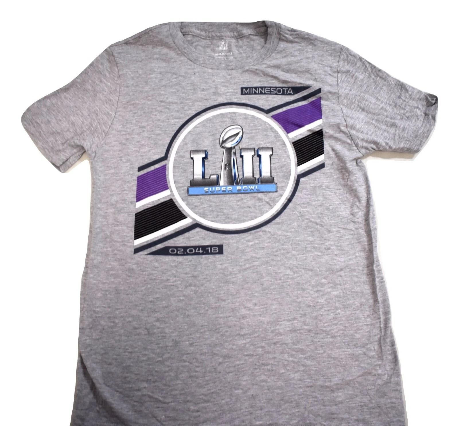 

NFL Team Apparel Youth Boys Super Bowl LII Minnesota Shirt NWT M, L, XL 4XL