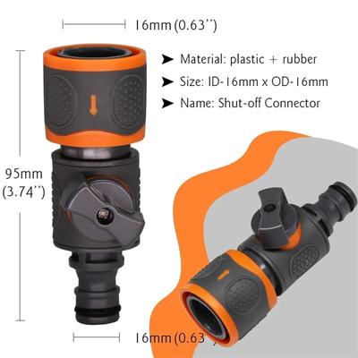 Βαλβίδα απενεργοποίησης γρήγορης σύνδεσης εύκαμπτου σωλήνα κήπου 1 τεμ. 16 mm 1/2'' 3/4'' Προσαρμογέας ζεύξης ποτίσματος οικιακού ποτίσματος Εξαρτήματα πλυσίματος αυτοκινήτων