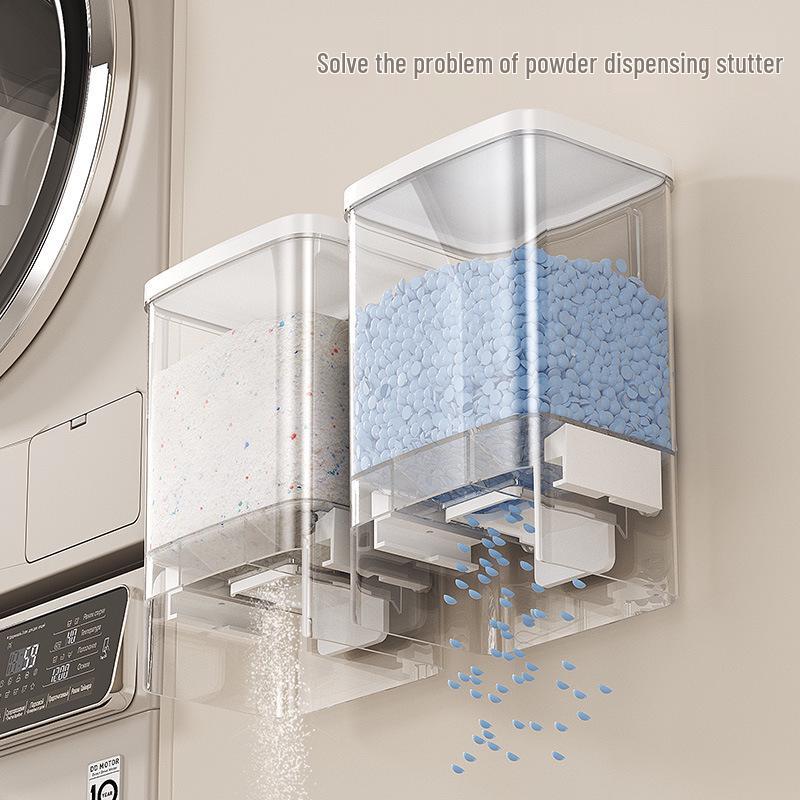 ClearView Punch-Free Wall-Mounted Laundry Rack: Transparent Moisture and Dust-Proof Storage Box.