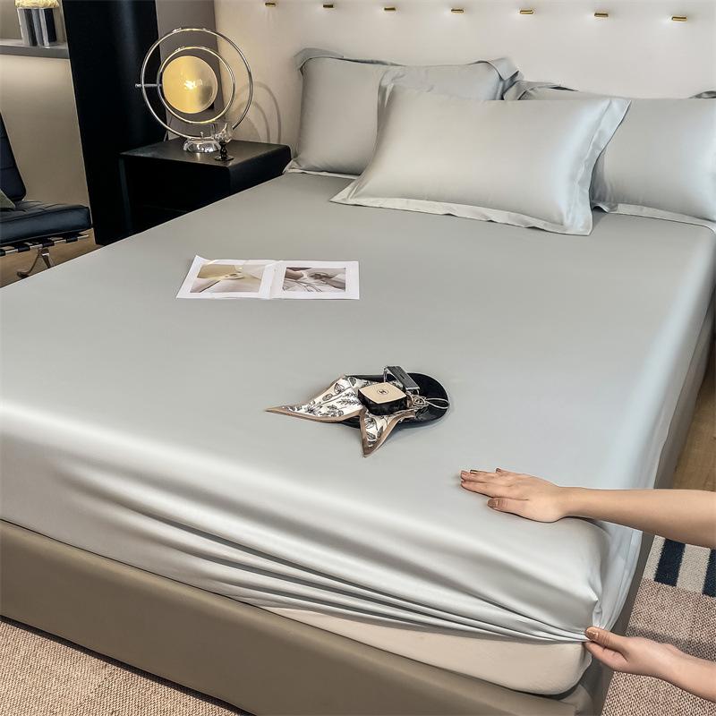 2024 Luxury Tencel Bed Skirt & Pillowcase Set - Lightweight Solid Color Summer Sheets 48cm x 74cm Pillowcase Pair