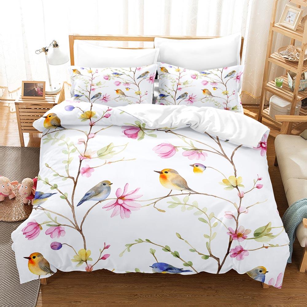 

Butterflies Floral Bedding Set 3D Digital Printing 2-3 Piece Set (No Core) Suitable for Bedroom Duvet Cover Set Halloween Decor Eusingle 135x200cm