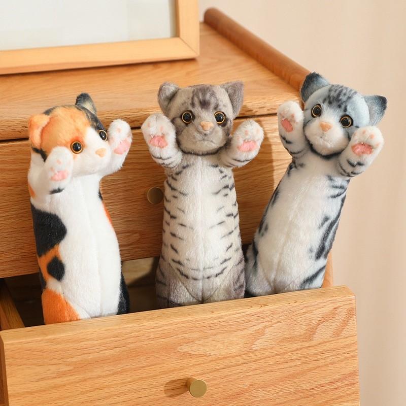 Tabby Calico Black Cat Tigertight Felis Plush Toy Stuffed Dolls Animal Gifts
