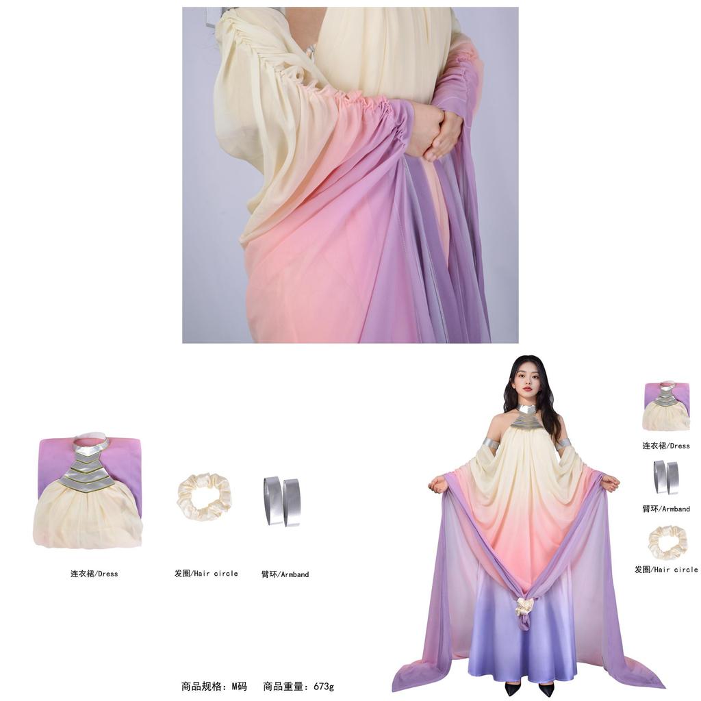 Costume Cosplay Principessa Amadala di Star Wars in Tessuto di Poliestere per Feste di Halloween