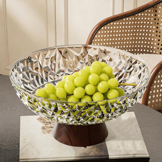 Fruit Bowl Snack Candy Tray Plastic Serving Tray for Snacks Nuts Candy Dried Fruit Plate Elegant Home Decor for Living Room Party Gifting