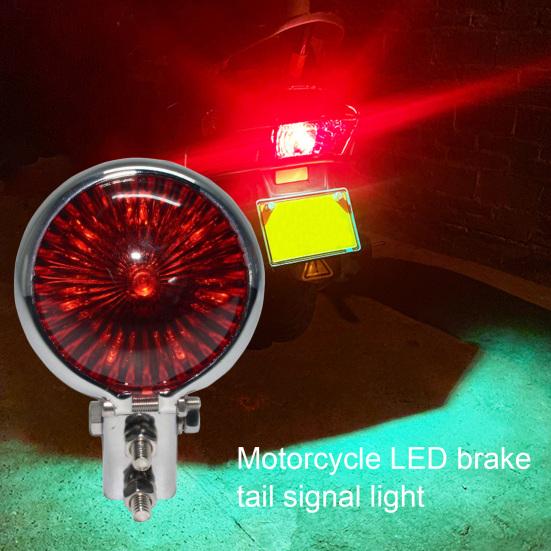 Rear Tail Light High Brightness Small Round Retro Motorcycle LED Brake Tail Signal Light