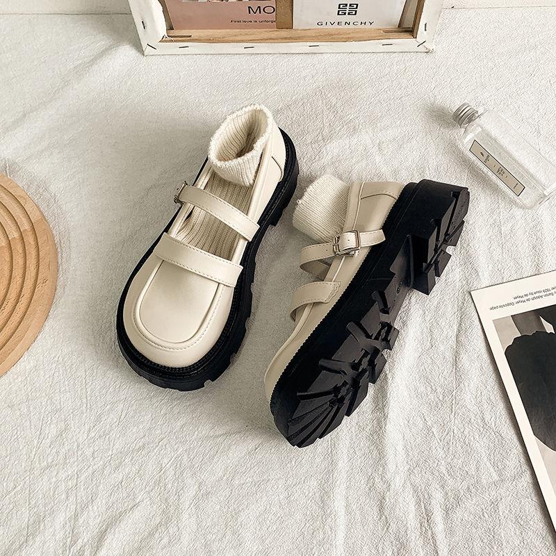 Fashion Women Footwear Leather Mary Jane Round Toe Gothic Black High On Platform Japanese Style Lolita Ladies Shoes Summer 2024 Offer 39
