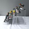 Black Acrylic Multi-Layer Display Stand for Model Figures, Bracelets, and Jewelry Storage.