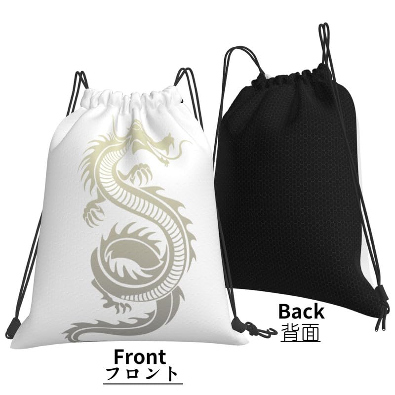 Japanese Pattern Dragon Pattern Knapsack Gym Sack Backpack Sports Bag Backpack Pool Bag Backpack Gym Clothes Bag Large Capacity Convenient Storage