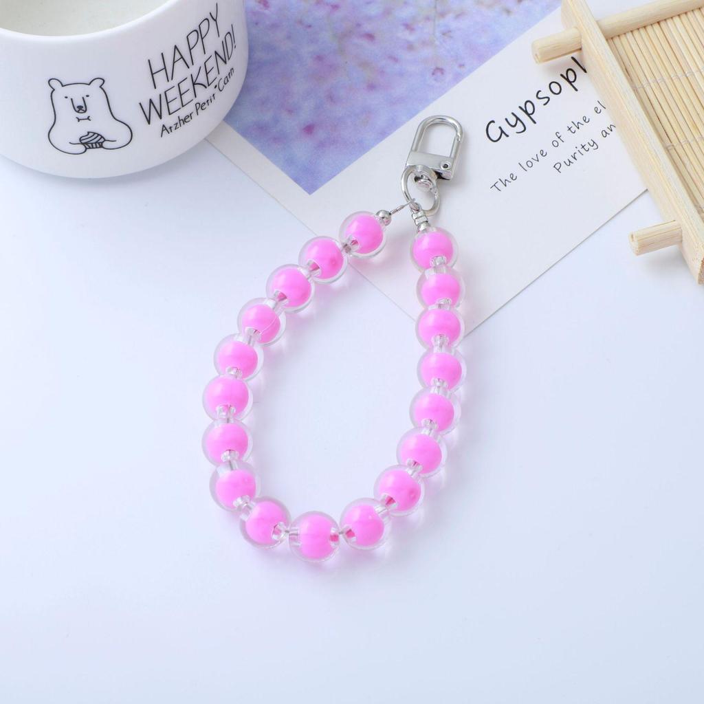 Candy Color Beaded Earphone Pendant - DIY Jewelry Accessories with Acrylic Beads for Phone and Bag Chains