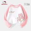 Hello Kitty Girls' Long-Sleeved T-Shirt 2025 New Pure Cotton Kidsren's Raglan Top Cute Girl's Bottoming Shirt