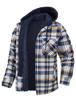 Men's Plaid Hooded Cotton Jacket: Thick, Long Sleeve, Loose-Fit for Autumn/Winter