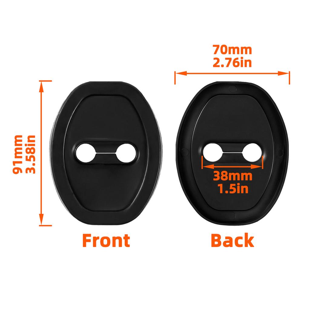YONGRUN Car Door Lock Cover Guard Caps Universal Anti Rust Scratch Guard Trims for Auto Door Latch Striker Interior Accessories Interior Mirrors 6