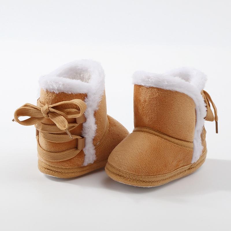 Infant Baby Kids Flat Warm Snow Boots Winter Plush Shoes
