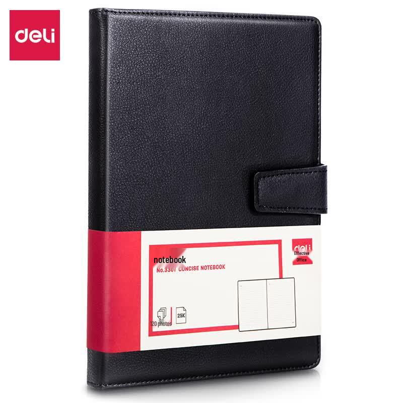 Deli 3301 Business Magnetic Buckle Leather Notebook